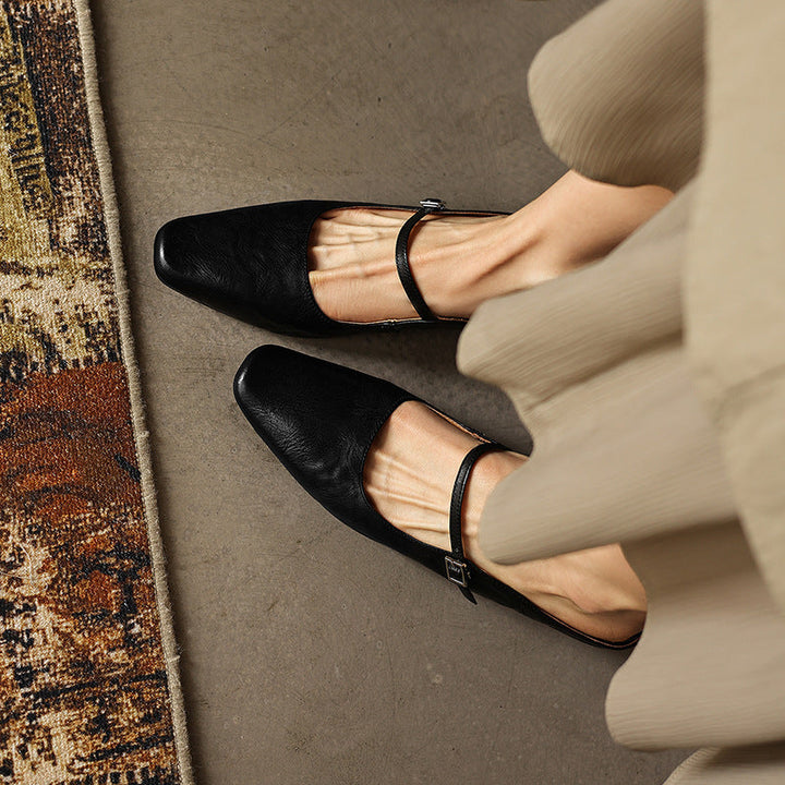 Sera | Women's Square-Toe Leather Mules