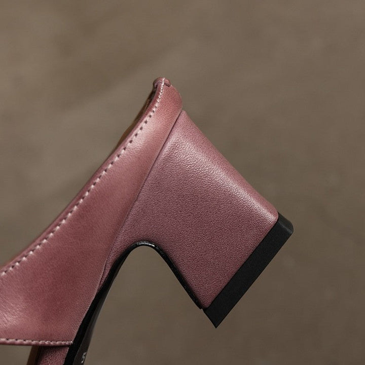 Rovell | Women's T-Bar Leather Mules