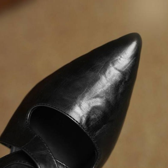 Elira | Women's Cross-Strap Leather Mules
