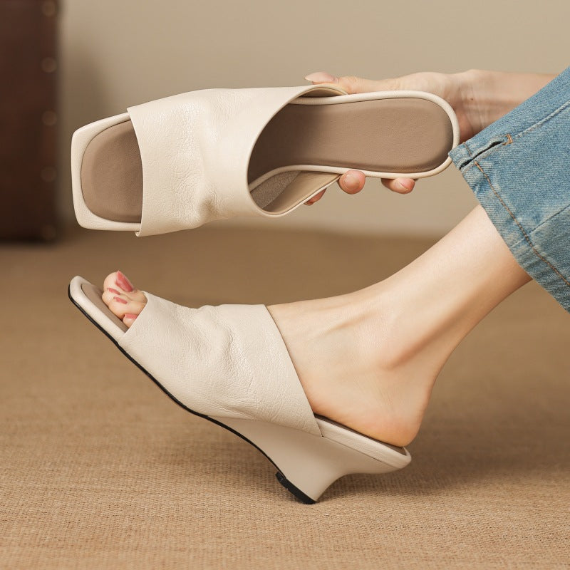 Caia | Women's Square-Toe Leather Mules