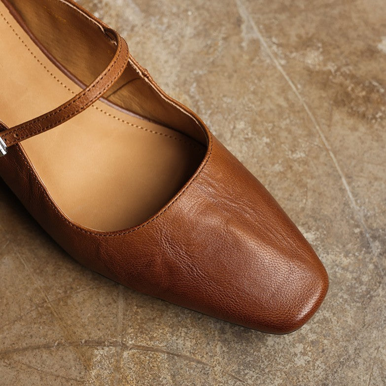 Sera | Women's Square-Toe Leather Mules