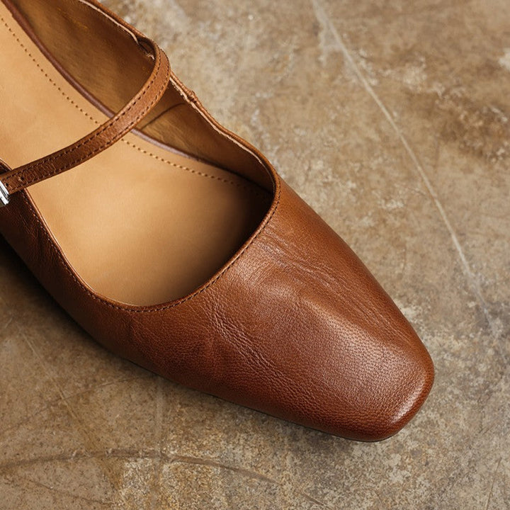 Sera | Women's Square-Toe Leather Mules