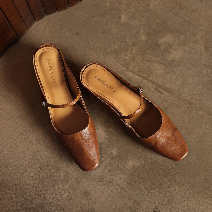 Sera | Women's Square-Toe Leather Mules