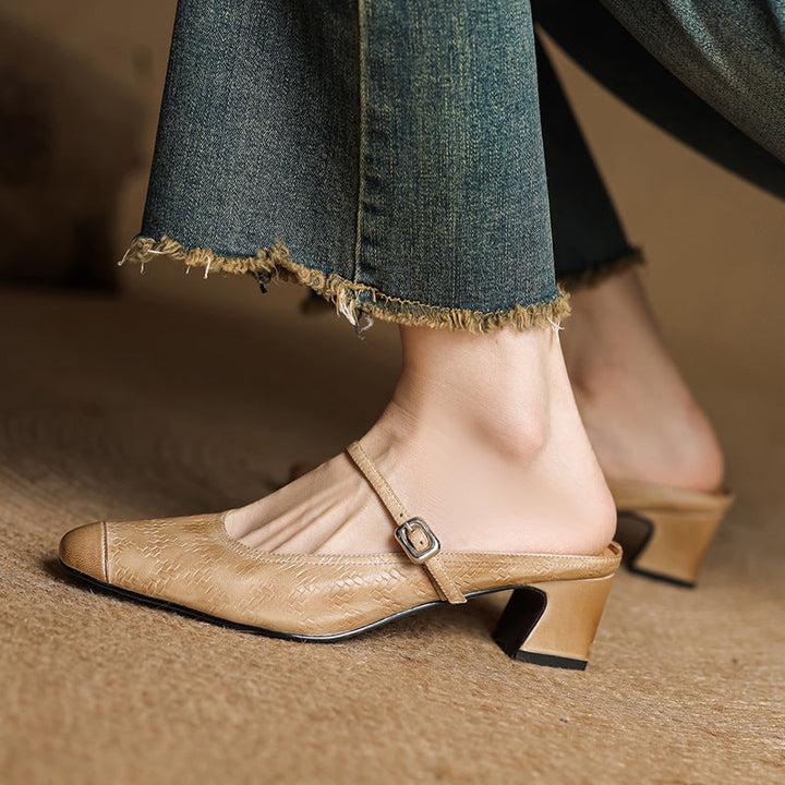 Rielle | Women's Strap Leather Mules