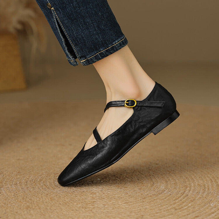 Aurelle | Women's Strap Leather Mary-Jane