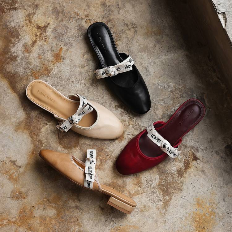 Maelle | Women's Bow Leather Mules
