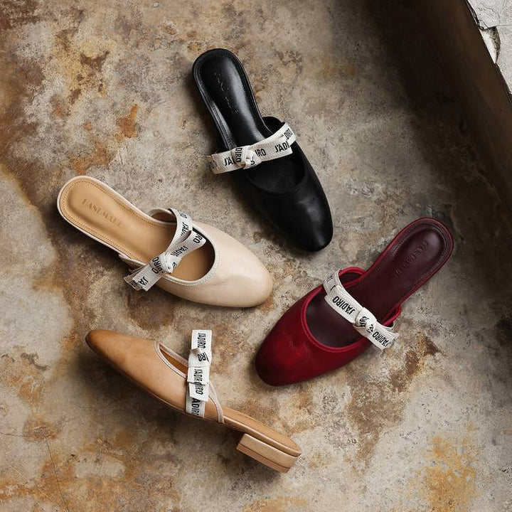 Maelle | Women's Bow Leather Mules