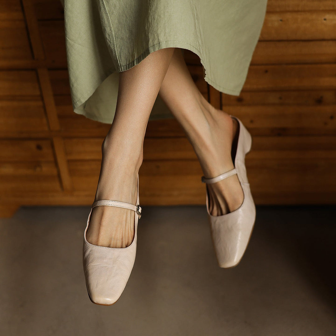 Sera | Women's Square-Toe Leather Mules