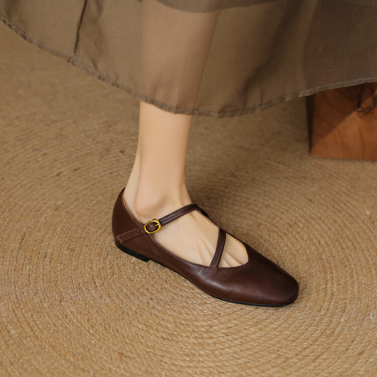 Aurelle | Women's Strap Leather Mary-Jane