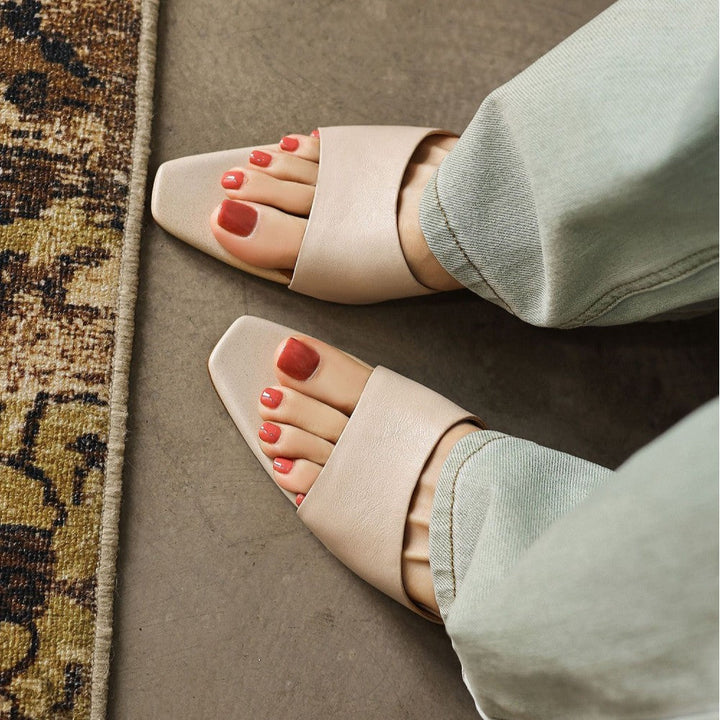 Noa | Women's Square-Toe Leather Mules