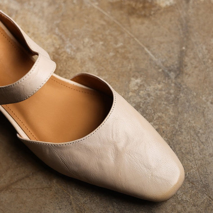 Amelie | Women's Square-Toe Leather Mules
