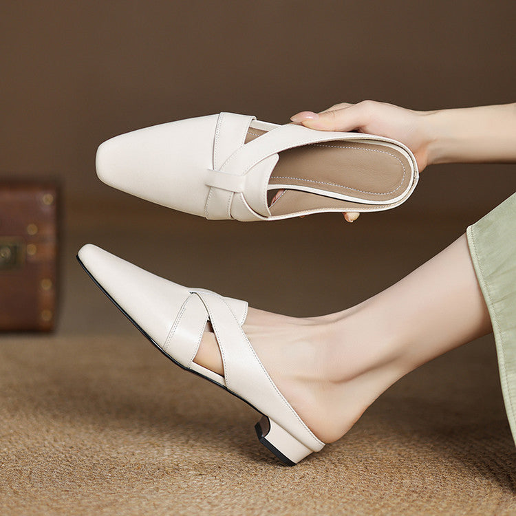 Virelle | Women's Cross Leather Mules