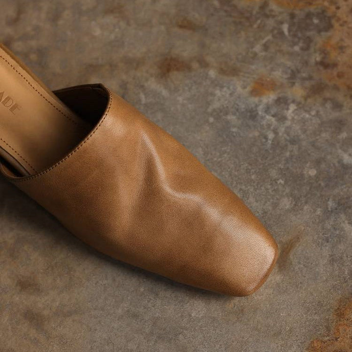 Elise | Women's Square-Toe Leather Mules