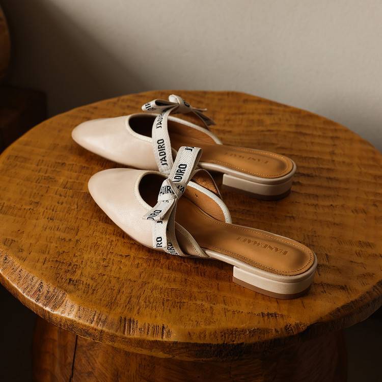 Maelle | Women's Bow Leather Mules