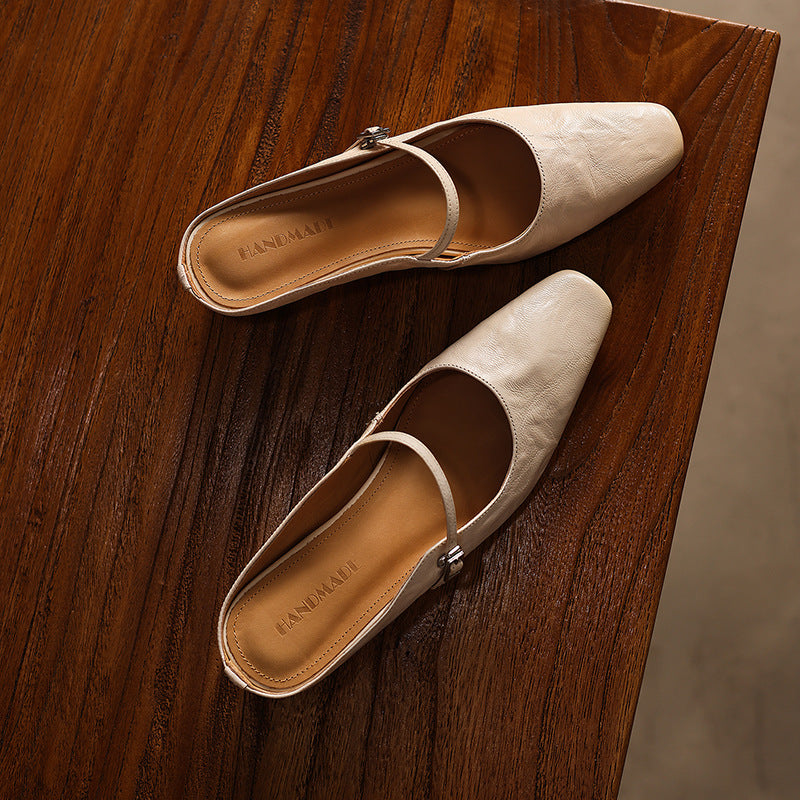 Sera | Women's Square-Toe Leather Mules