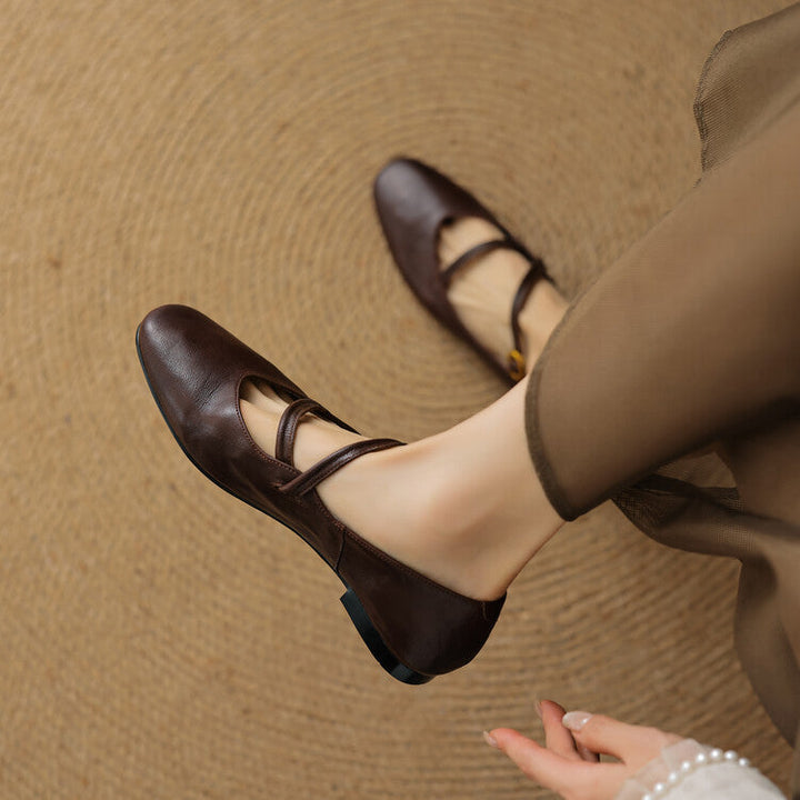 Aurelle | Women's Strap Leather Mary-Jane
