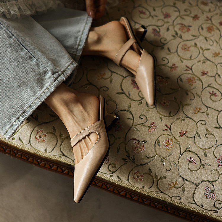 Elvaré | Women's Strap Leather Mules