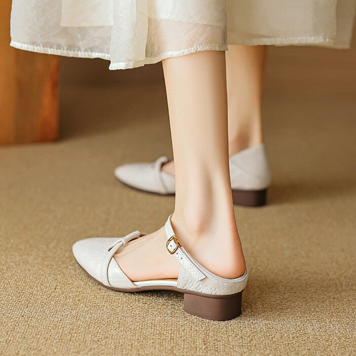 Elara | Women's Woven Leather Mary-Janes