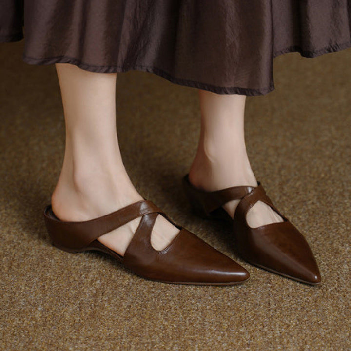 Elira | Women's Cross-Strap Leather Mules