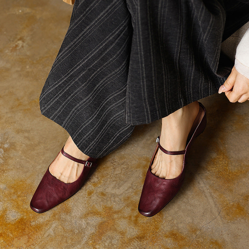 Sera | Women's Square-Toe Leather Mules