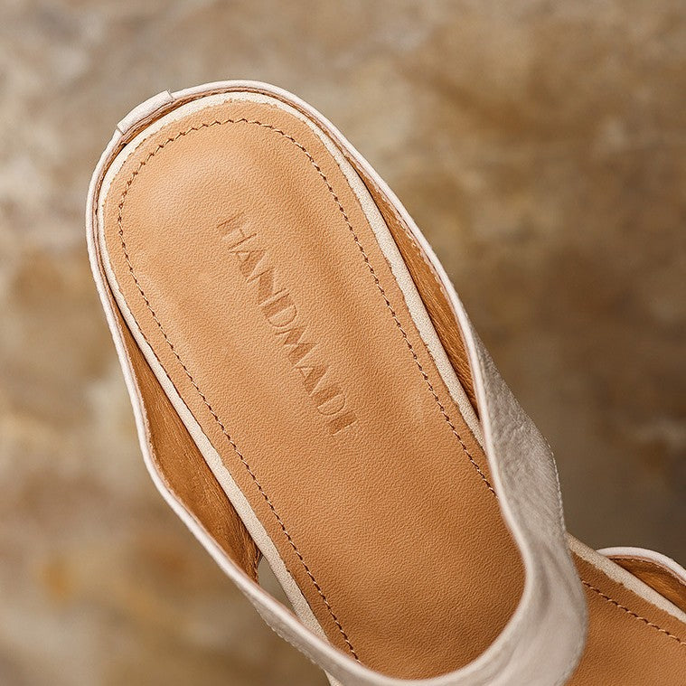 Amelie | Women's Square-Toe Leather Mules