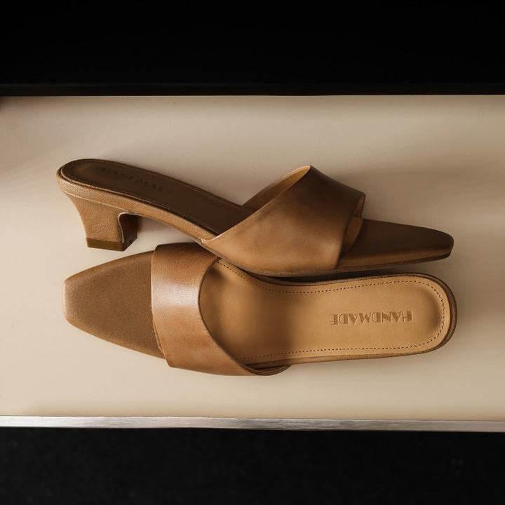 Noa | Women's Square-Toe Leather Mules