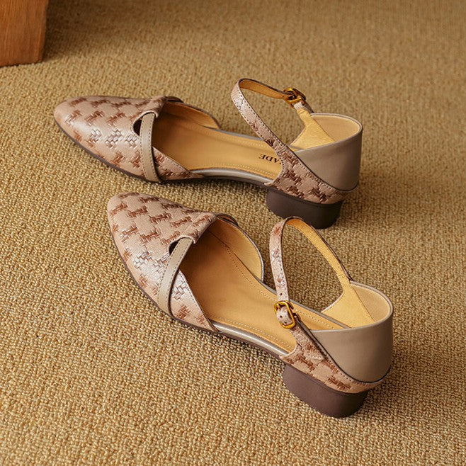 Elara | Women's Woven Leather Mary-Janes