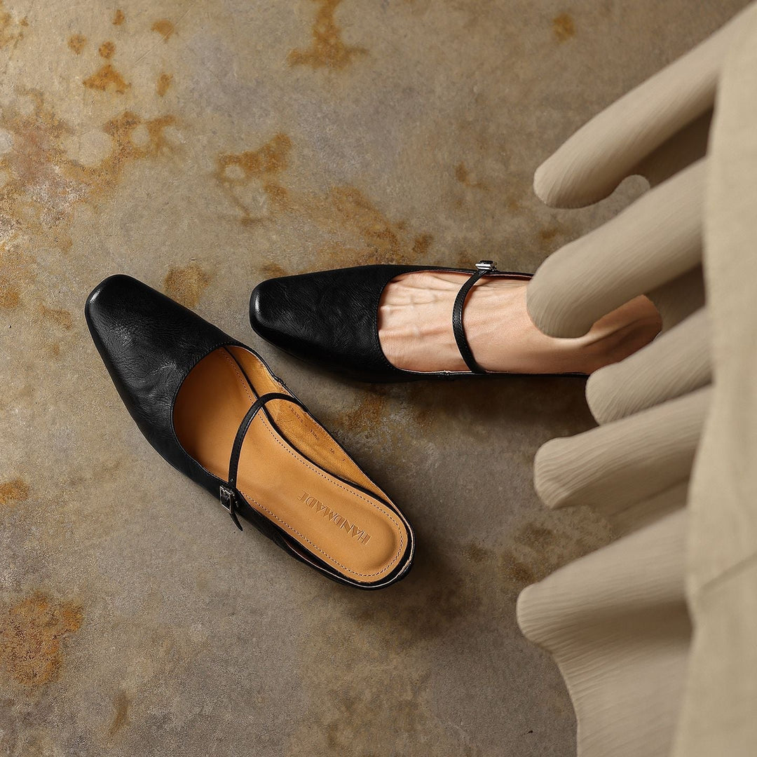 Sera | Women's Square-Toe Leather Mules