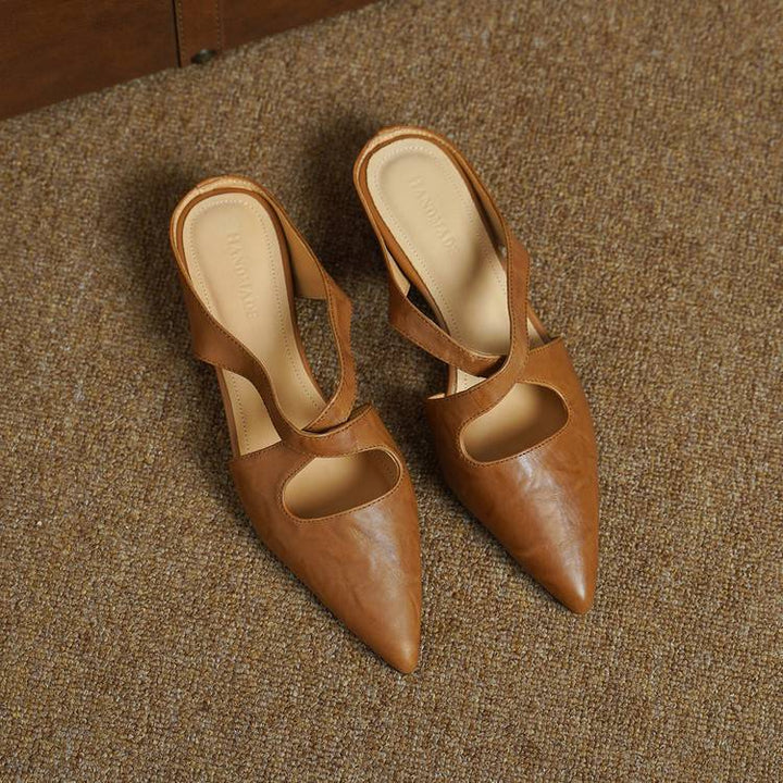 Elira | Women's Cross-Strap Leather Mules