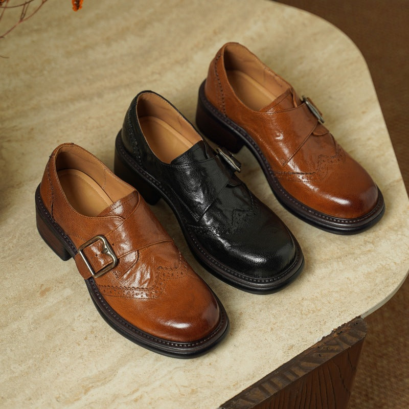 Tessa | Women's Monk-Strap Leather Brogues