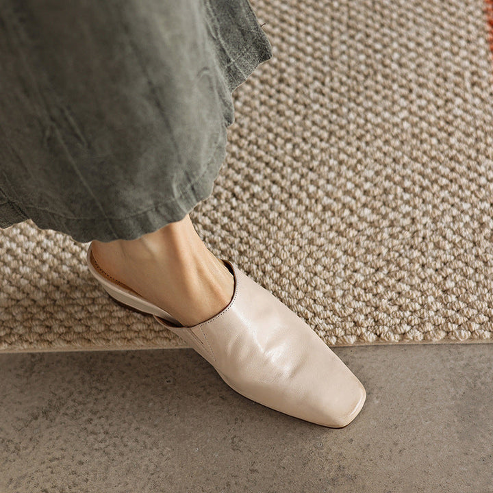 Elise | Women's Square-Toe Leather Mules