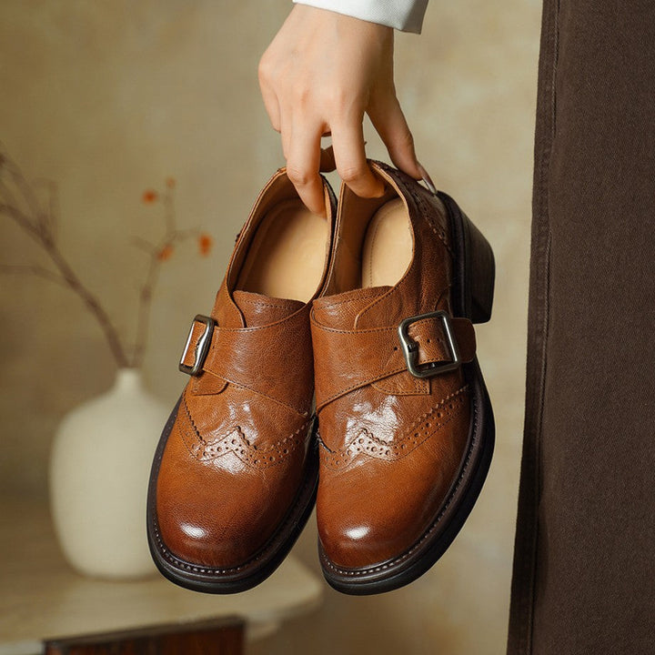 Tessa | Women's Monk-Strap Leather Brogues