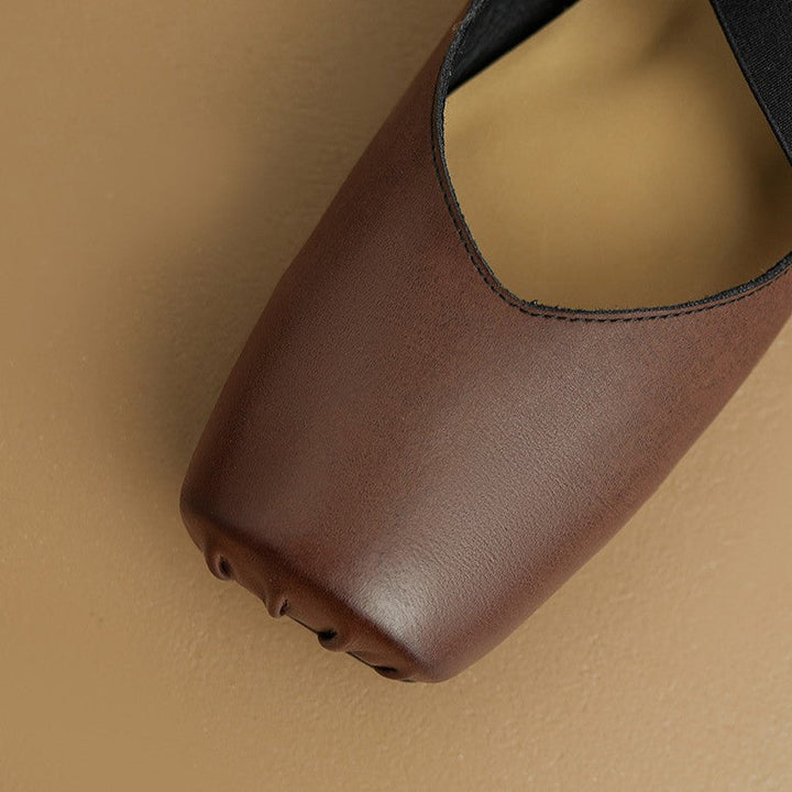 Calira | Women's Square Toe Leather Ballets