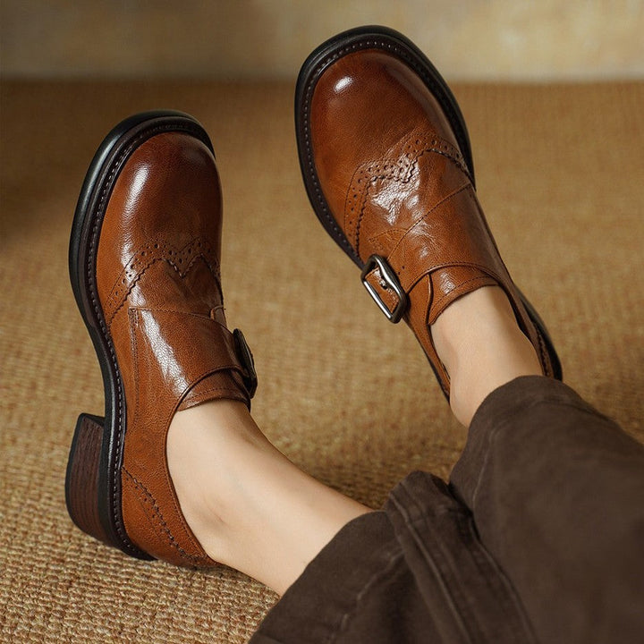 Tessa | Women's Monk-Strap Leather Brogues