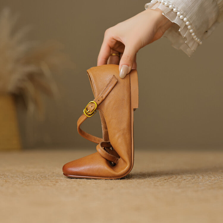 Aurelle | Women's Strap Leather Mary-Jane
