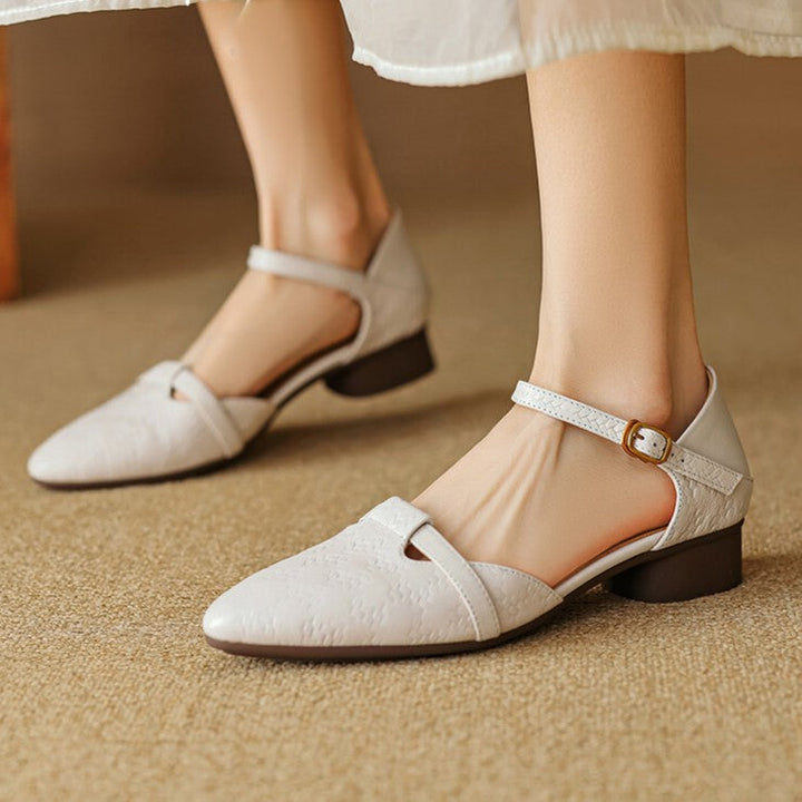 Elara | Women's Woven Leather Mary-Janes