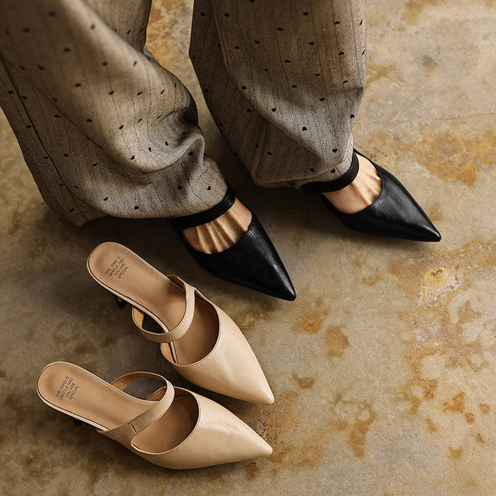 Elvaré | Women's Strap Leather Mules