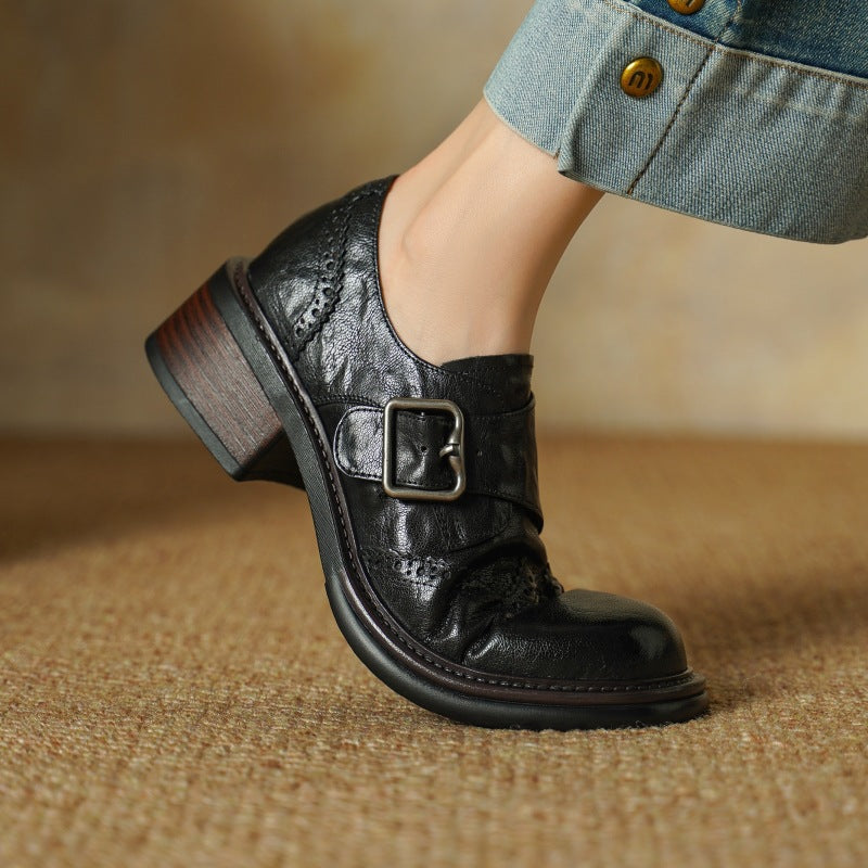 Tessa | Women's Monk-Strap Leather Brogues