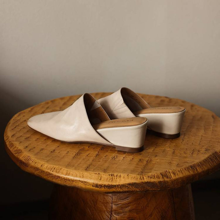 Elise | Women's Square-Toe Leather Mules