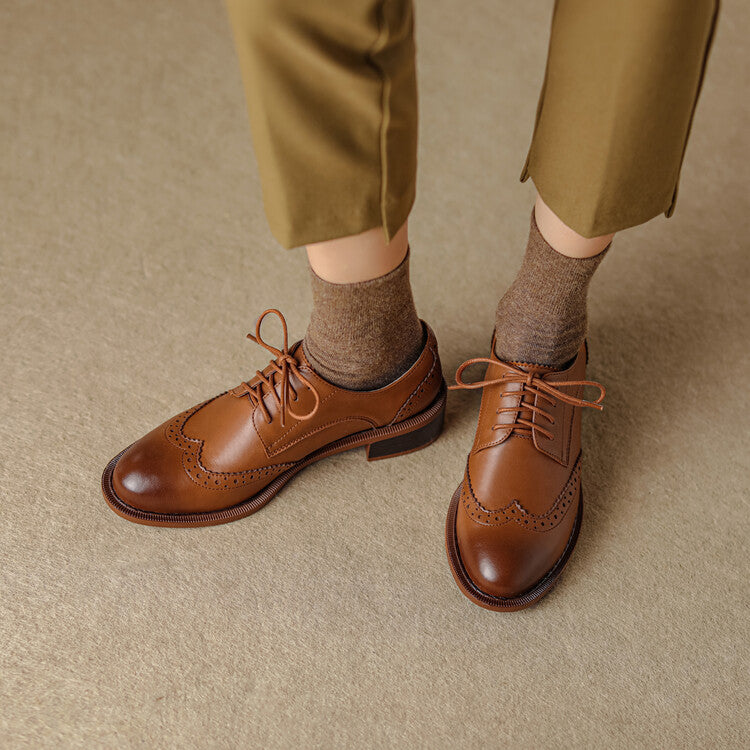 Orvain | Women's Brogue Leather Oxfords