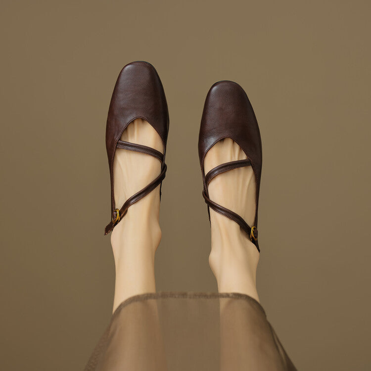 Aurelle | Women's Strap Leather Mary-Jane