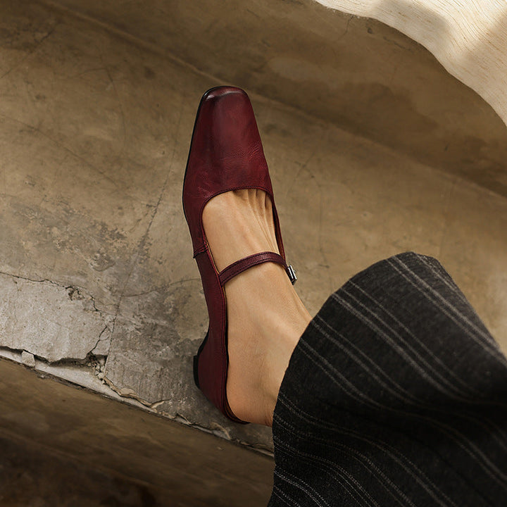 Sera | Women's Square-Toe Leather Mules