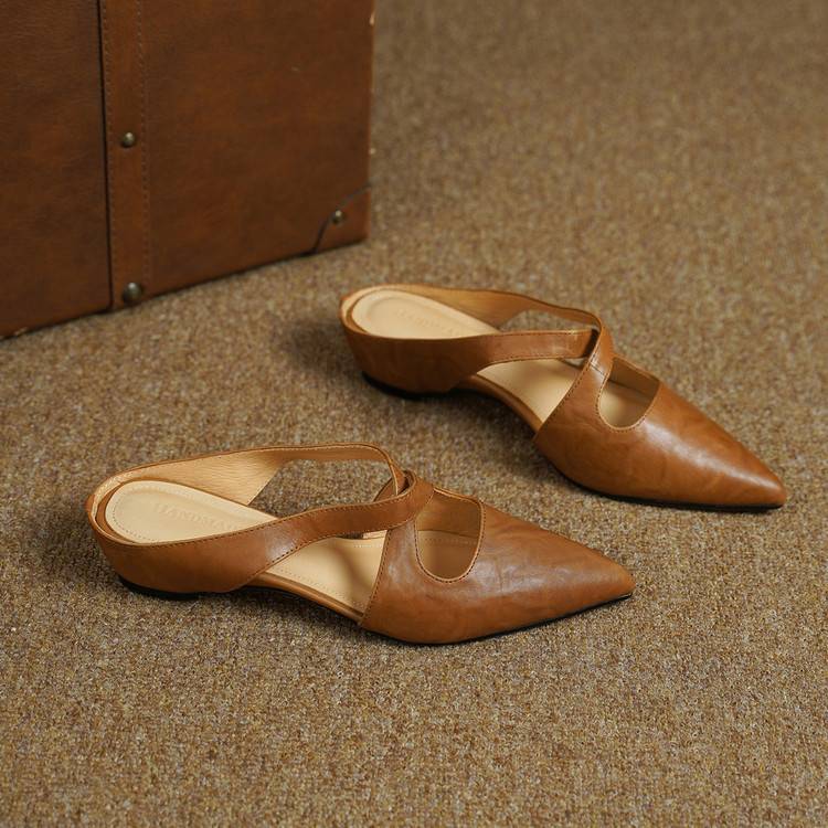 Elira | Women's Cross-Strap Leather Mules