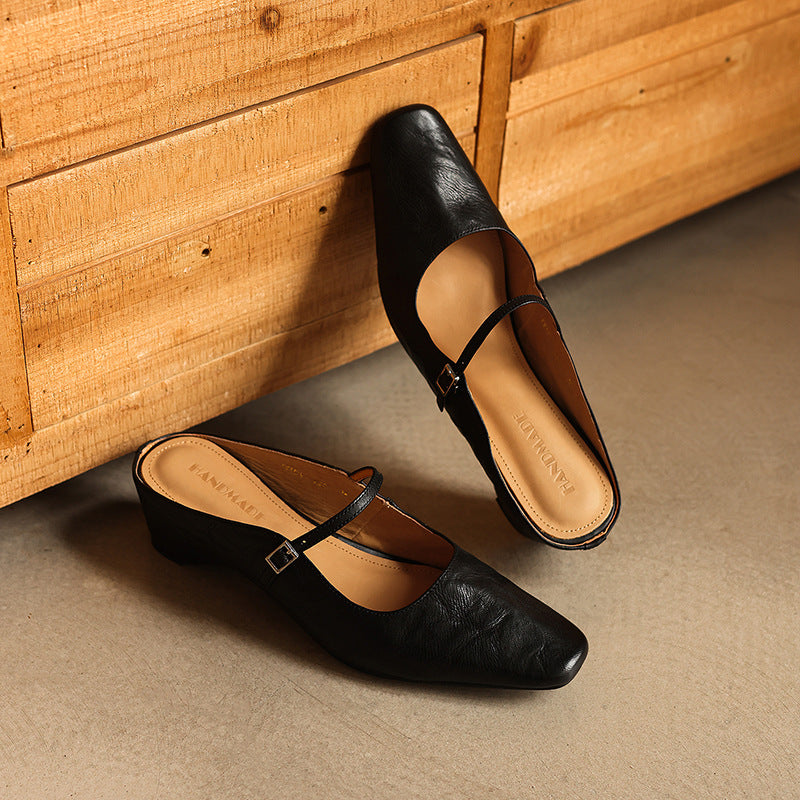 Sera | Women's Square-Toe Leather Mules