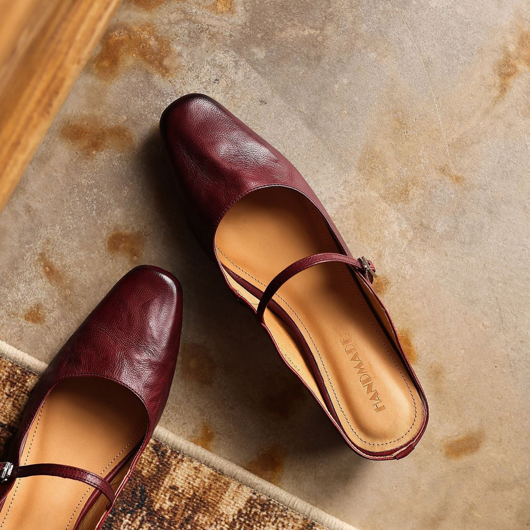 Sera | Women's Square-Toe Leather Mules