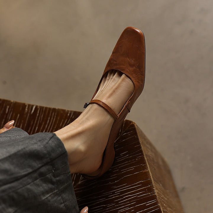 Sera | Women's Square-Toe Leather Mules