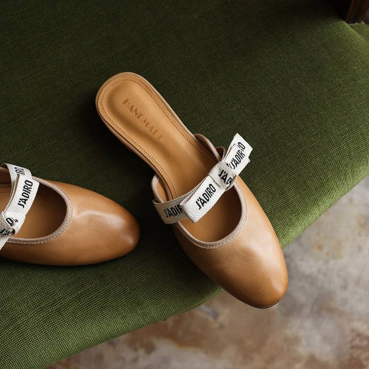 Maelle | Women's Bow Leather Mules