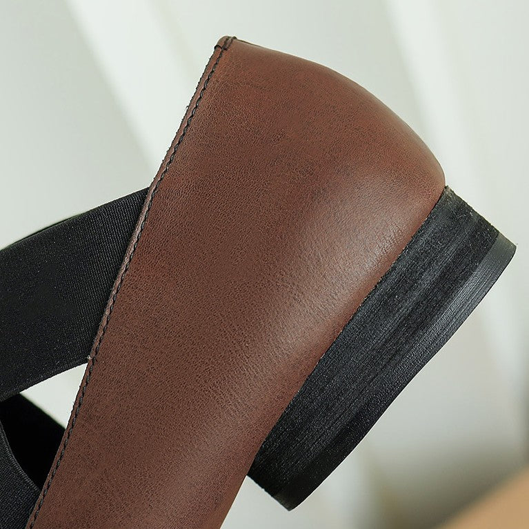 Calira | Women's Square Toe Leather Ballets