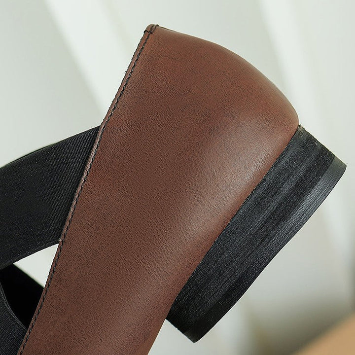 Calira | Women's Square Toe Leather Ballets