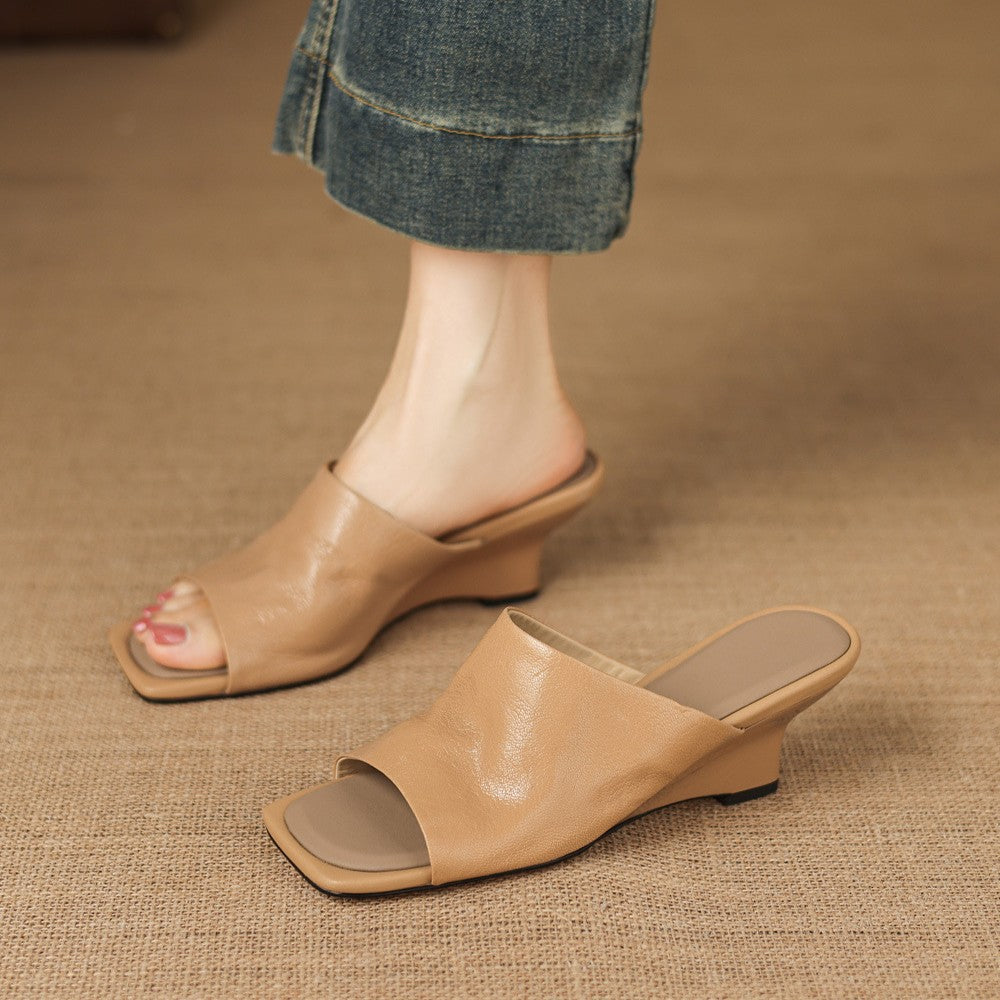 Caia | Women's Square-Toe Leather Mules
